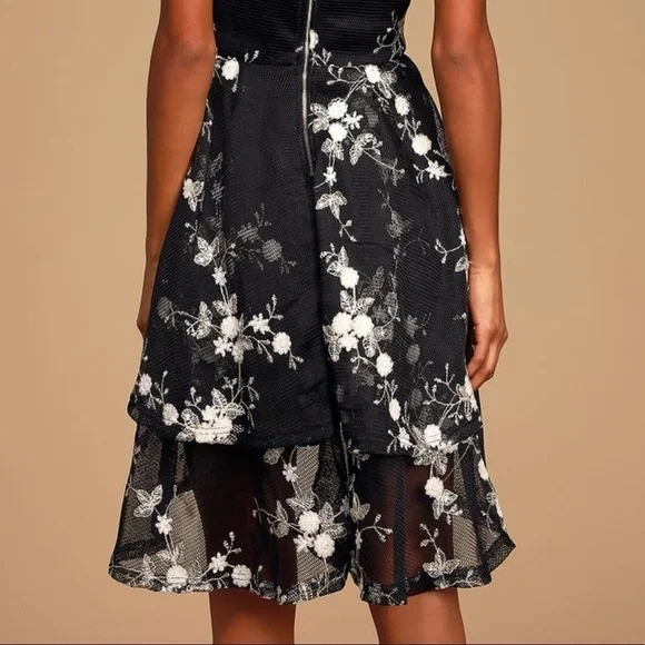 Lulus Floral Embroidered Layered High Low Dress - Picture 7 of 9